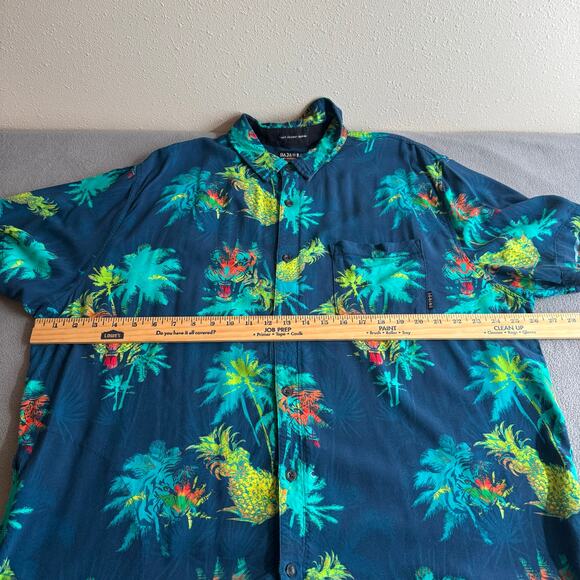 Baja Llama 121 Do One Nighthawk Button Up Hawaiian Shirt Mens XXL Blue Tigers - Picture 12 of 16